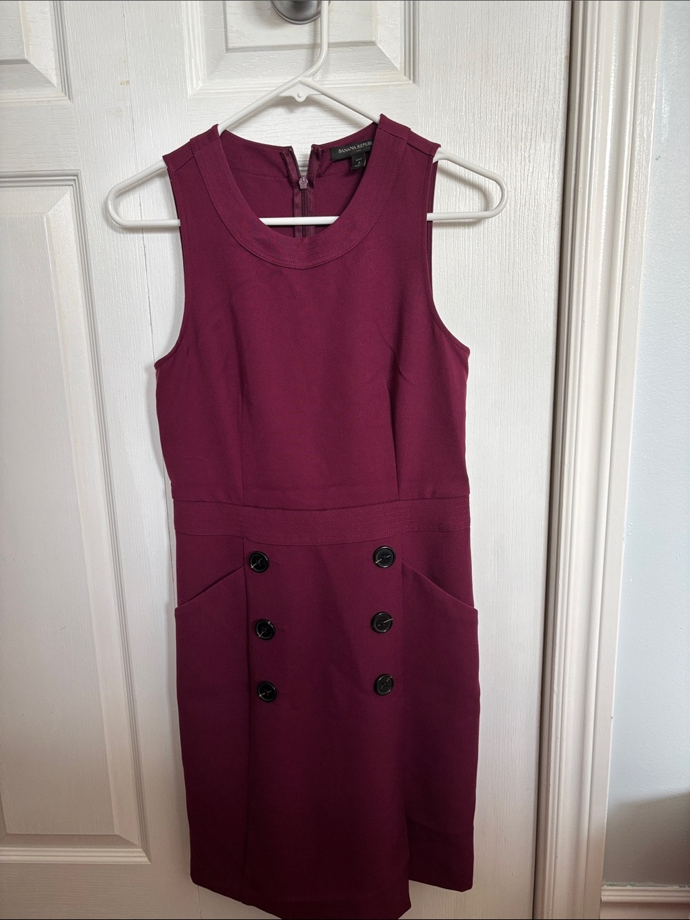 New Banana Republic Deep Plum Sleeveless Sheath Dress